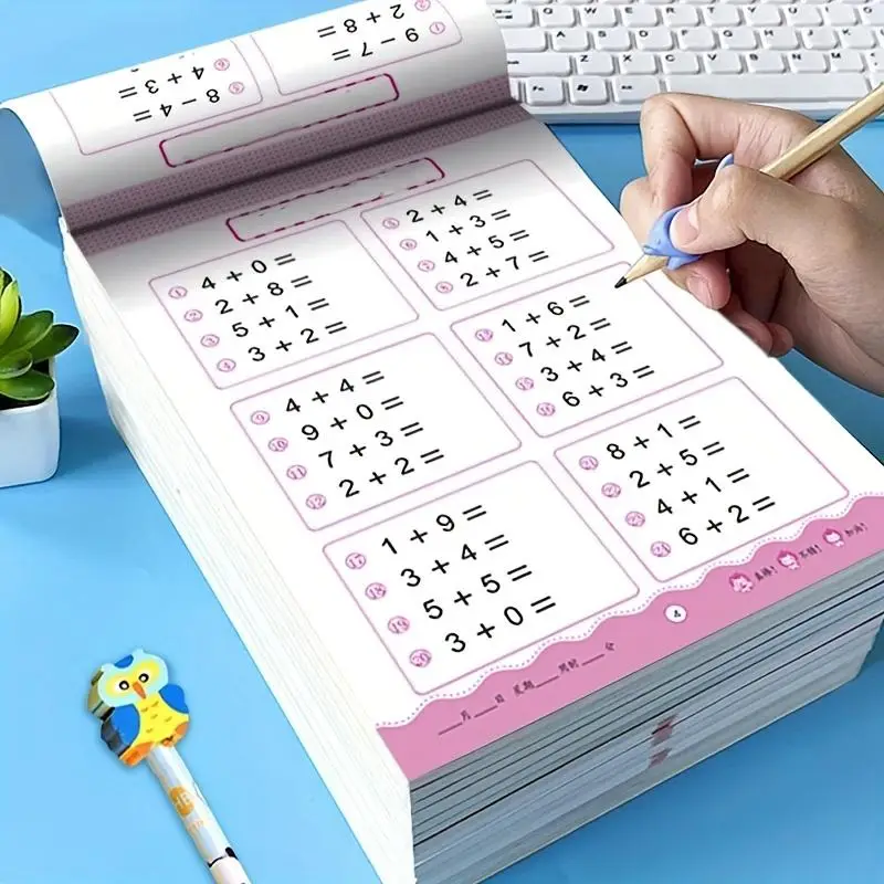 Addition and Subtraction Math Learning Workbook, 1/4 Counts Children's Math Learning Book, Educational Supplies for Kids