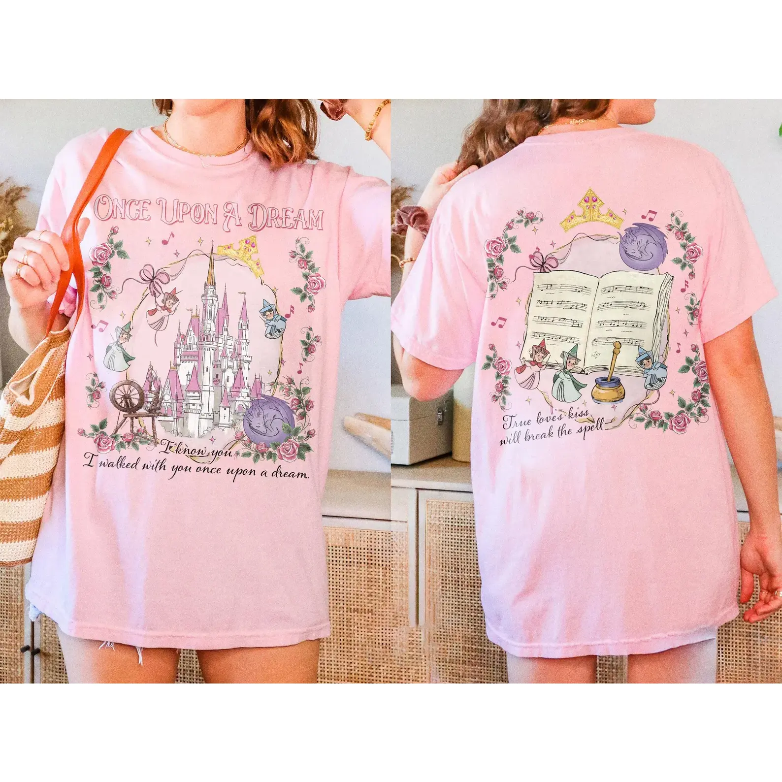Adult & Youth Fairytale Princess Graphic Tee, Retro Castle Fantasy Shirt, Whimsical Storybook Aesthetic, Soft Cotton Unisex Vacation Outfit Gift