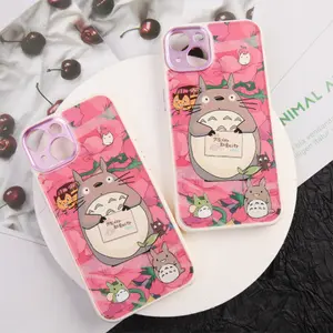 Anime Totoro iPhone Case, iPhone 14 13 Mini Pro Max Case, iPhone 14plus Cover, Silicone Phone Case, My Neighbor Totoro, Birthday/Valentine's Day Gifts Accessories Protection, Button Friend