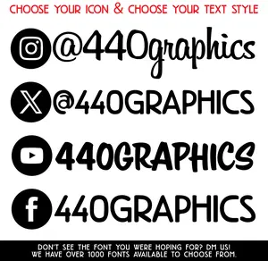 Social Media Handle Username Circle Logo Die-Cut Vinyl Decal (2-Pack) Customized Name Username Stickers for Cars, Trucks, and SUVs