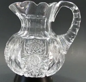 Pitcher American Brilliant Period Cut Glass Antique