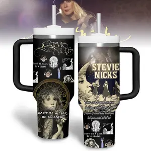 Stevie Nicks Music Cup Tumbler 20-40oz Stainless Steel, Double Wall Insulated, With Handle & Straw, Eco-Friendly, Insulated Tumblers Travel Coffee Mug, Birthday Christmas Gifts For Women & Men, Gift For Dad, Gift Mom