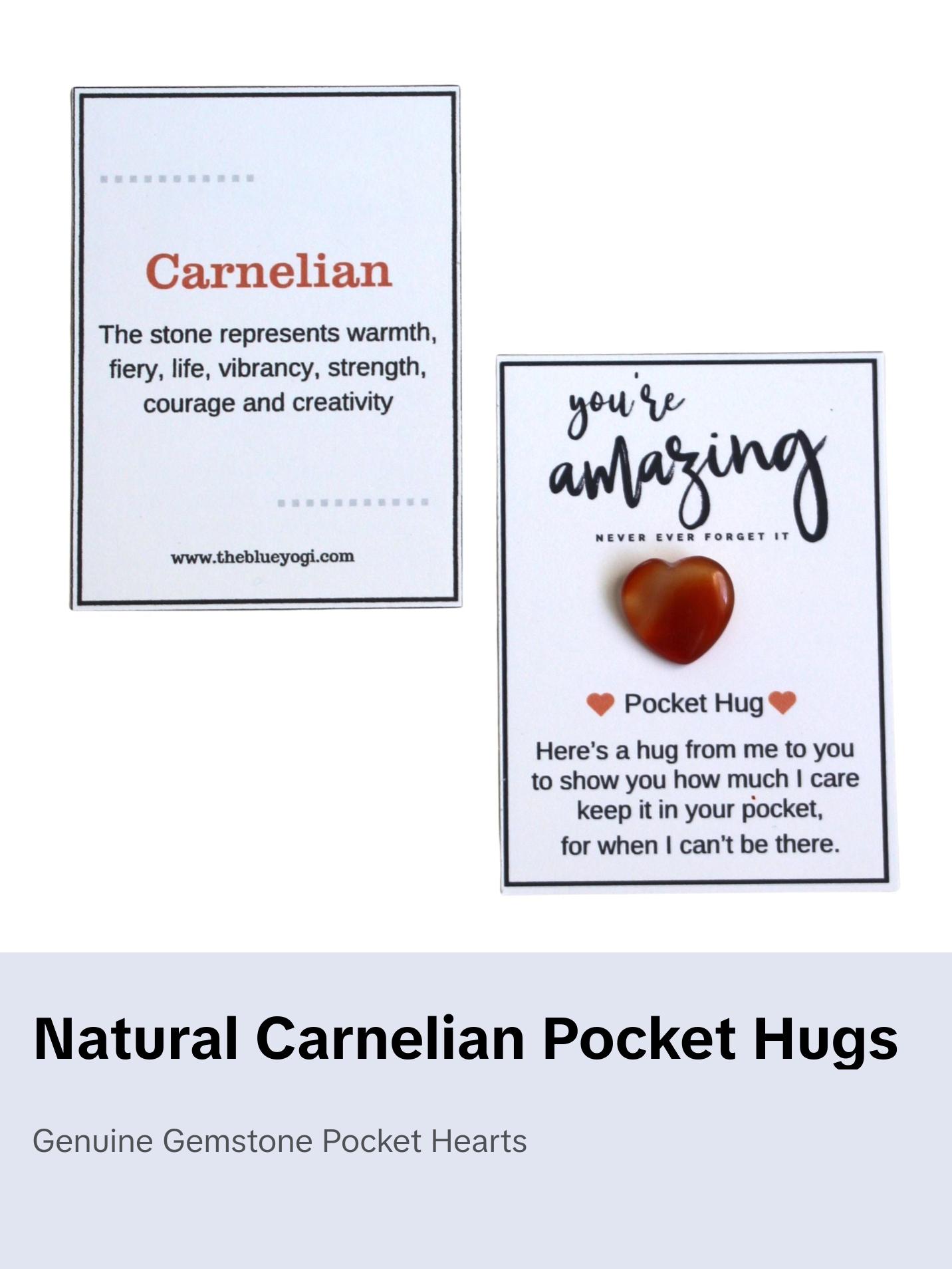 Natural Gemstone Pocket Hugs - Carnelian