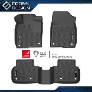 CROSSDESIGN Car Floor Mats Rubber Liners Fit For 2022-2025 Honda Civic Sedan,All Weather Floor Mats Rubber Liners,Waterproof Anti-slip Durable Floor Mats Upgraded Version