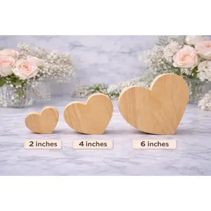 Solid Poplar Wood Heart | Freestanding Wooden Heart | Unfinished Hardwood Decor | DIY Craft Supplies