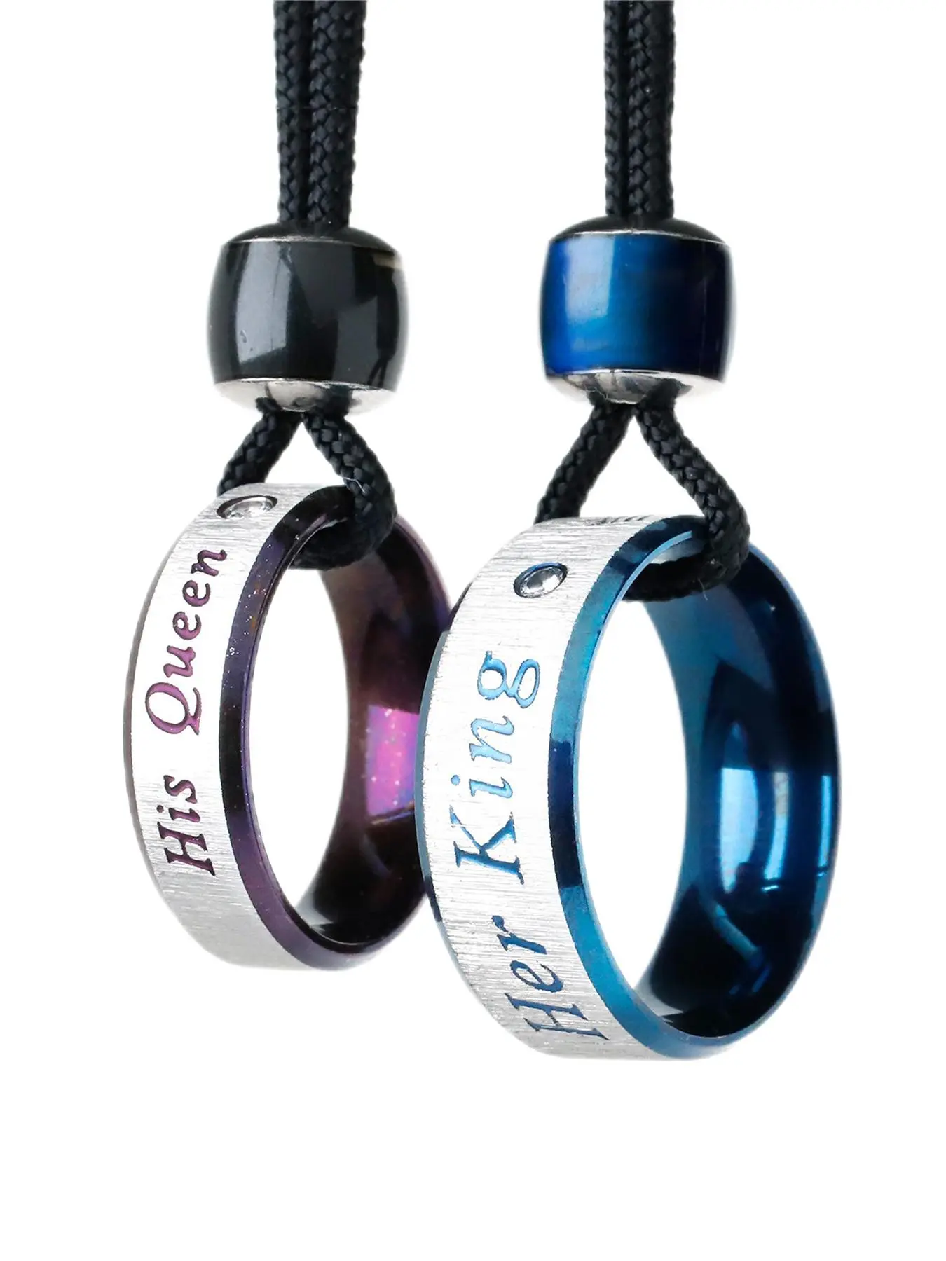 Couple's Rings Design Adjustable Pendant Necklace, Unisex Fashionable Trendy & Exquisite Jewelry for Party, Daily Decor for Birthday Gift Necklace Set, Couples Necklace, Fashionable Accessory