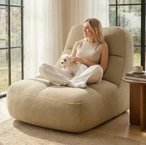 Relefree Giant Bean Bag Chair for Adults, High-Back Memory Foam Bean Bag, Comfy Boneless Chair, Lounge Chair for Bedroom, Living Room, Gaming, Reading Nook