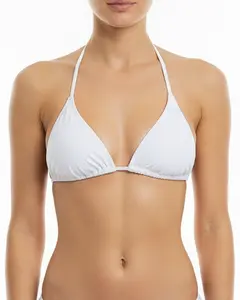 White Triangle Halter Bikini Top - String Swimsuit