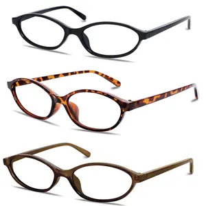 Retro Small Oval Glasses for Women Men 90s Small Face Blue Light Eyeglasses Cosplay Y2K Fake Glasses