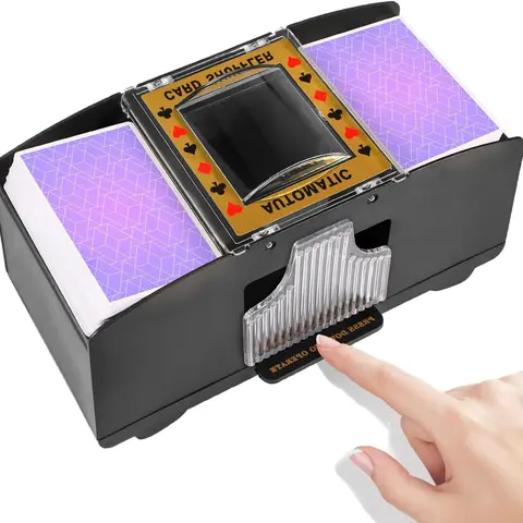 ShuffleMagic Electronic Card Shuffler - Battery-Operated Automatic Shuffling Device for Adults, 1-6 Decks Capacity, Multi-Deck Power, Shuffling Function, Plastic/Paper Compatible, Extends Card Lifespan, Ready for Poker, UNO, Board Games
