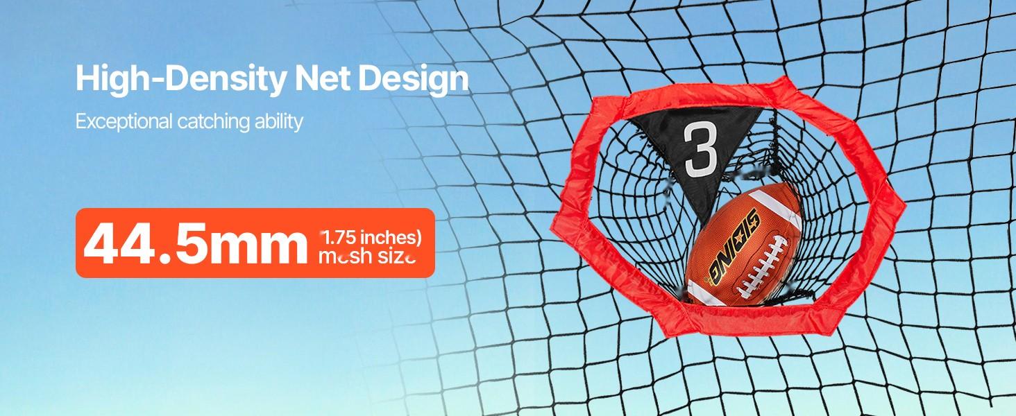 Football Throwing Net 8 x 4 Inch for Training and Target Practice, 5 Pocket Design, Knotless Mesh, Durable Straps, Portable Carry Case, Backyard and Indoor or Outdoor QB Training, Red