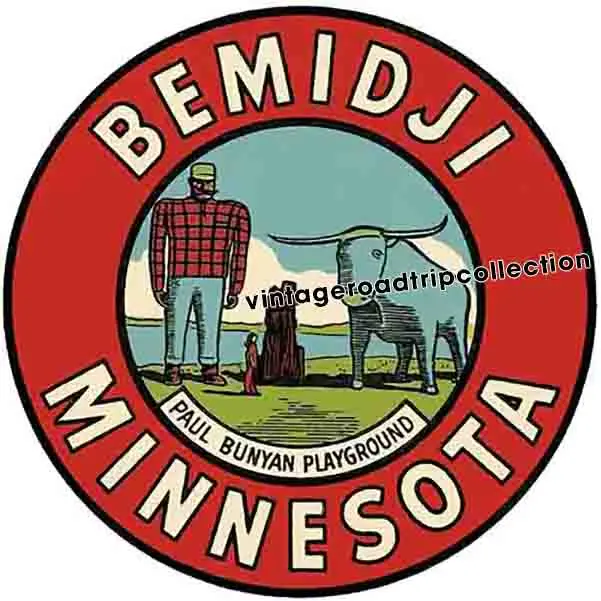 Vintage Bemidji MN Minnesota   bumper sticker travel decal