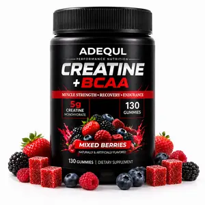 Creatine Monohydrate Gummies 5g Per Serving for Men & Women, Sugar Free Creatine Gummies with BCAA, Taurine & Vitamin B6, 5000mg Muscle Growth & Recovery Supplement, 130 Count