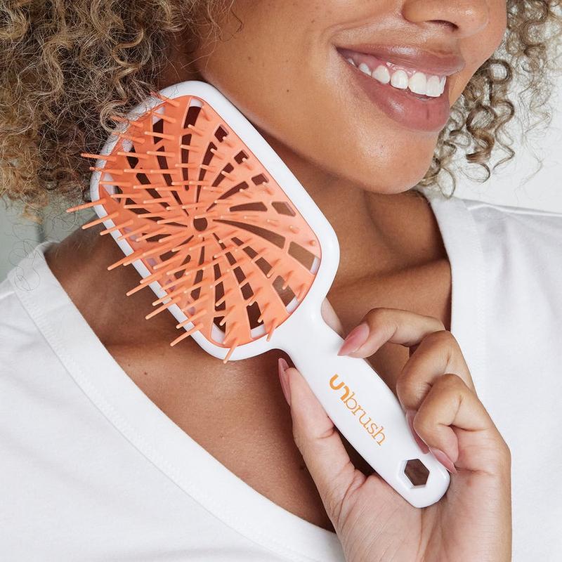 UNbrush Plus Detangling Hair Brush, Gentle Tangle Release, Reduced Dreakage, Decreases hair drying time, Easy-to-Clean, Ultra Light, Soft Bristle by FHI HEAT