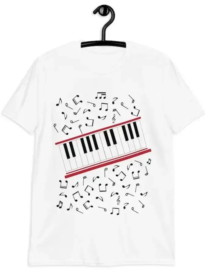 Michael Jackson Beat It T-Shirt,Unisex shirt, Beat It Keyboard T Shirt Piano & Music Notes graphic tees Daily Wear Loose Fit Pure Cotton Top