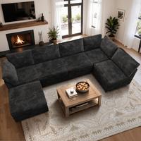 Black, 6 Seats, Sofa Bed