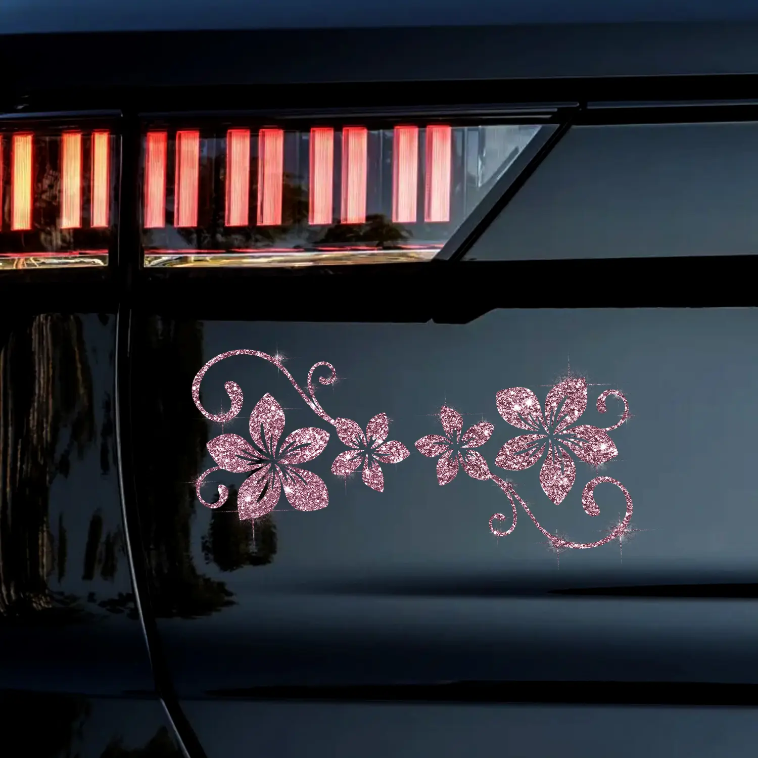 1pc/1pair Sparkling Four-Leaf Clover Car Decals With Pink And Leopard Print Patterns Self-Adhesive And Residue-Free Easy To Install For Cars Trucks Motorcycles Windows Laptops The Perfect Gift