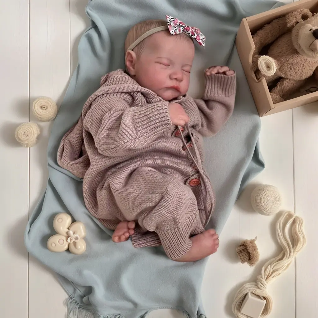 48cm Lifelike Reborn Baby Dolls Levi 19 Inch Realistic Cloth Body Newborn Baby Doll Real Life Baby Dolls Reborn Girl Doll Best Birthday Set for Girls Age 3+