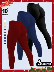 Women's Seamless Yoga Leggings, High Elasticity Fitness Pants, Hip Lifting Design, Low Waistband, Suitable for Gym and Sports