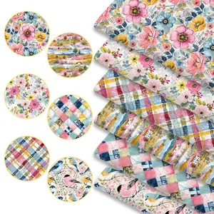 6pcs 45cm*50cm/19.69in*17.72in Elegant French Pastoral Pattern Fabric Squares, Chic Vintage Floral Quilting Patchwork Fabric for Sewing, Aesthetic Home Decor And Crafts