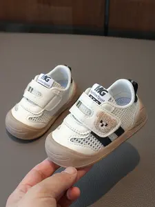 2026 New Trendy Bear Baby Walking Shoes, Breathable Mesh Velcro Easy On/off, Anti-Collision Soft Sole Non-Slip, Unisex Toddler Prechool Multi-Scene