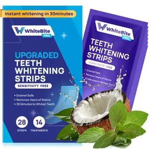 Whitebite Pro Enamel-Safe Teeth Whitening Strips, 14 Strips (7 Treatments), Deep Stain Removal for Brighter Smile Without Harm