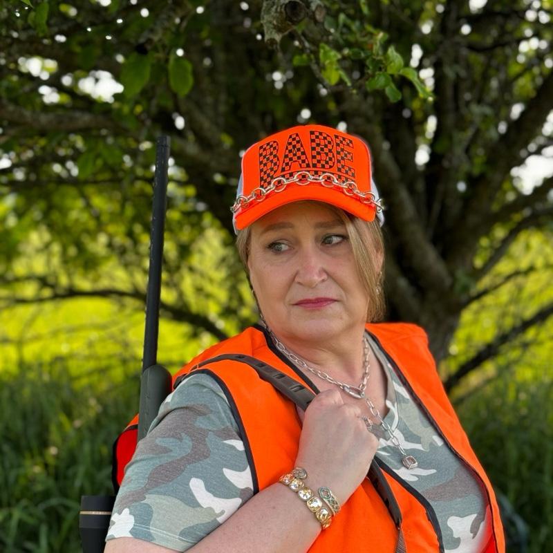 Babe Trucker Hat Mesh Foam Cap for Men and Women Snapback Adjustable Baseball Cap with Breathable Mesh Back Neon Orange and White Casual Style