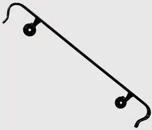 2' WROUGHT IRON Step HANDRAIL WALL MOUNTED LAMB TONGUE ENDS BLACK Paint HARDWARE INCLUDED