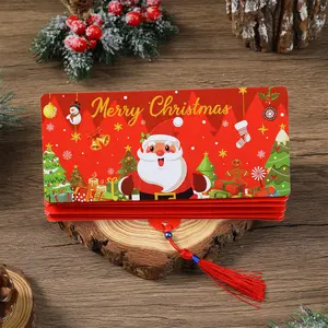 New Christmas Santa Claus Folding Banknote Card Merry Christmas Decor 2025 Navidad Natal Xmas Tree Money Holder Card New Year 2026 Gifts