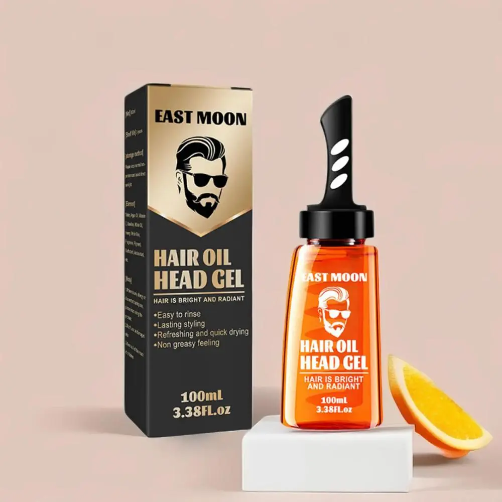 Hair Oil Head Cream With Comb, Long Lasting Hold Hair Styling Gel, Men's Haircare & Styling Product, Hair Care Products