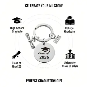 Class of 2026 Metal Graduation Keychain - Meaningful Keepsake Gift for High School Graduates, Graduation Party Favor Jewelry Charm