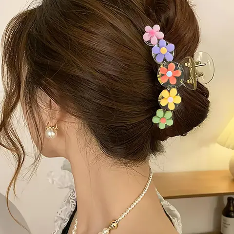 Mother's Day Gift Flower Design Hair Claw, Cute and Versatile Hair Claw, High-end Shark Claw Hair Accessory, Daily Casual, Hairclips, Hair Clip, Clips for hair