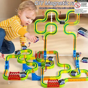 Multiple Combination Electric Train Set, Magnetic Levitation Toy, Building Blocks, Unisex Birthday Gift for Boys and Girls
