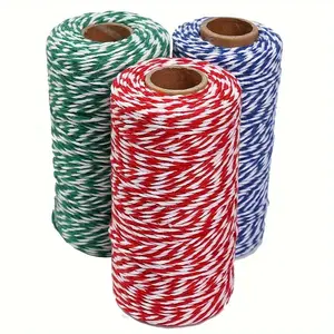 Dual-Tone Braided Cord, 109 Yards (328ft) - 2mm Thick Polyester Rope for DIY Crafts, Gift Wrapping, Christmas Decorations & Party Supplies, Label Cord, Festival Gift Box Packaging