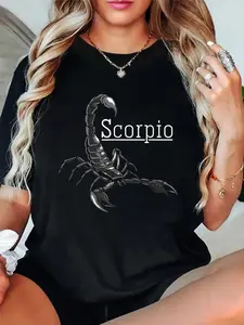 100% Cotton T shirts Zodiac Sign Scorpio Astrologist Gift Idea Scorpio T-Shirt Breathable & Comfort Fit Tee Women,Short Sleeve Crew Neck Top for All Seasons,Graphic Tees Women Tops