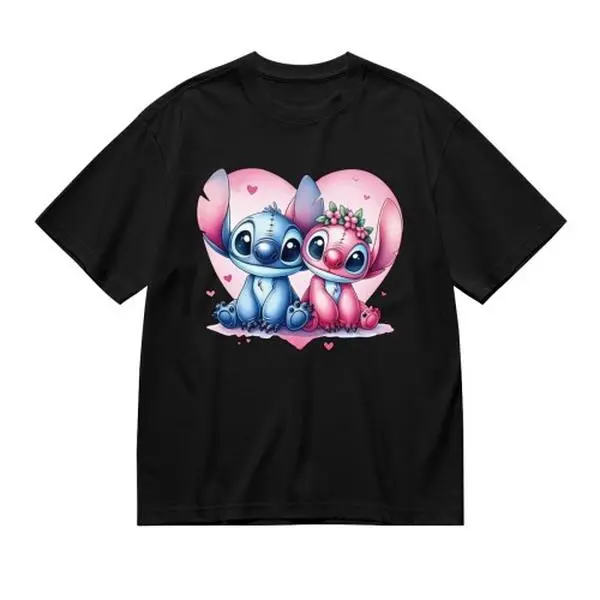 Women's Disney Lilo & Stitch Stitch Graphic Everyday Short-Sleeve Casual Summer T-Shirt, Womenswear Top