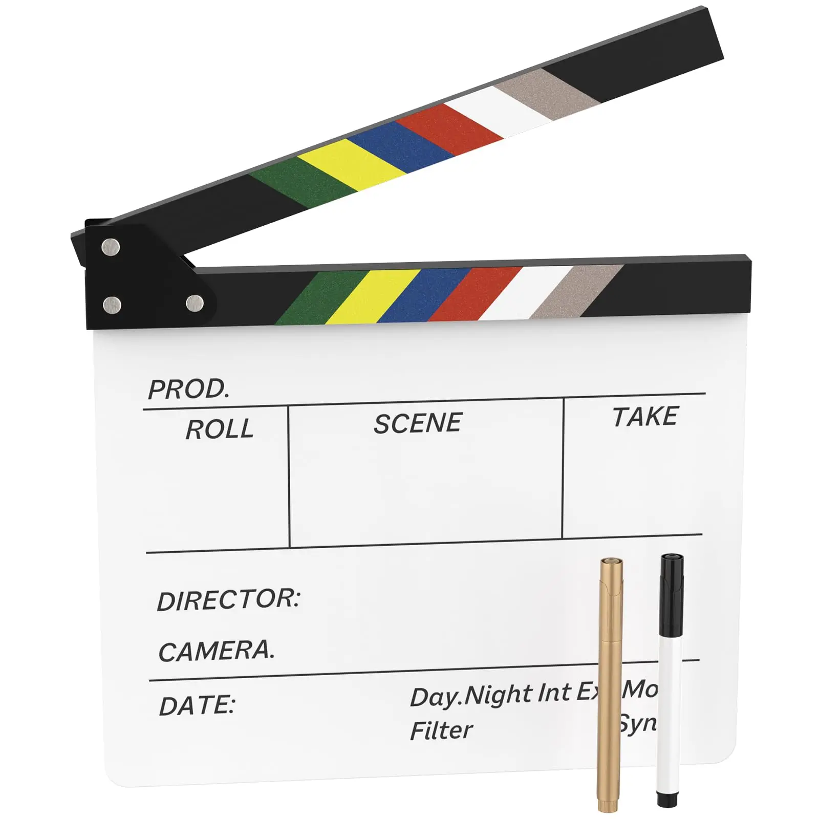 Film Movie Clapboard Hollywood Directors Photography Studio Video Tv Clapper Board With Erasable Pen Theater Props Decor Clap 10.5 X 11.7 Inches