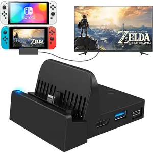 TV Docking Station for Switch - Portable Charging Stand and HDMI Adapter with Extra USB 3.0 Port, Replacement Charging Dock for Nintendo Switch