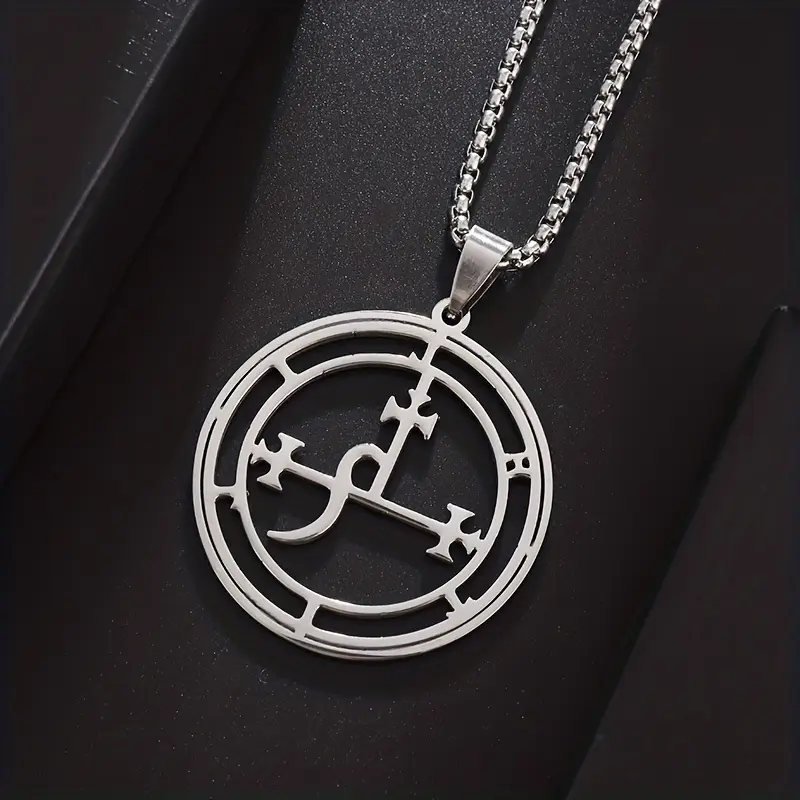 1pc Stainless Steel Devil Seal Pendant Costume Jewelry Necklace for Women - Casual, Party Accessory, Mystical Gothic Amulet, Necklaces For Women
