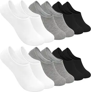 3 Pairs No Show Socks for Women & Men, Low Cut Ankle Invisible Liner Socks, Soft Breathable Anti-Slip Silicone Grip, Athletic Running Casual Boat Socks for Sneakers, Comfy Stretch Fit, Black White Gray summer invisibl calcetines cómodos cozy sport