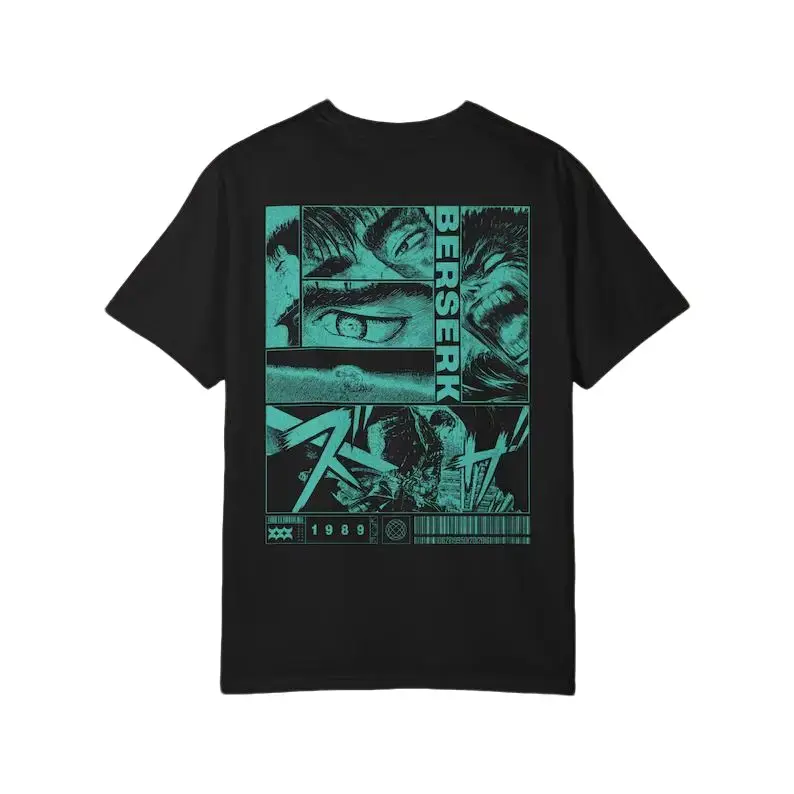 Vintage Berserk Tee. Anime T-Shirt: Retro Manga Streetwear shirt Short-Sleeve Breathable Top,Anime graphic lover t-shirt Tshirt, Shortsleeve, Vibe, Tee, Fit