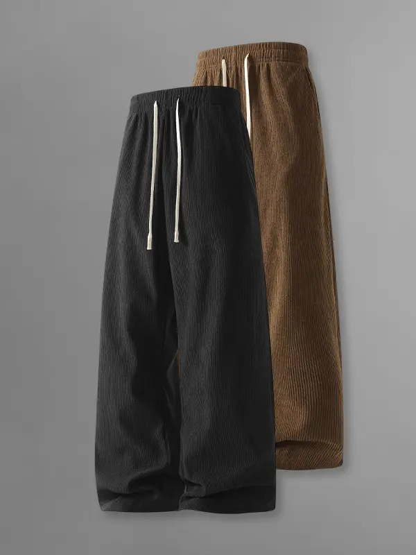 2-Pack Men’s Summer Corduroy Straight-Leg Pants – Casual Loose Versatile Athletic Style 2-Pack Men’s Summer Corduroy Straight-Leg Pants – Casual Loose Versatile Athletic Style