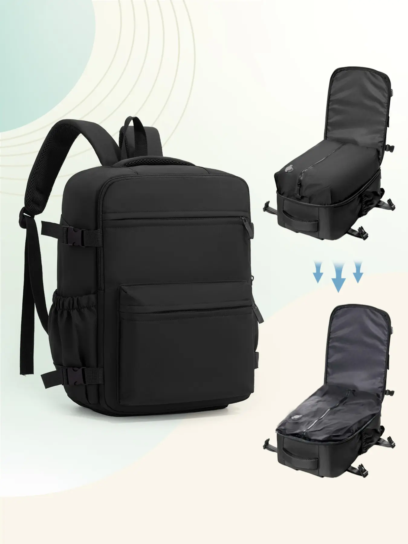 Vacuum Compression Backpack, Includes Air Pump, Approved for Airplane Cabins, Increases Capacity by 50%, Ideal for Travel & Business Trips, Casual Travel Backpack, Multifunctional Backpack