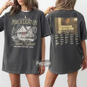 Comfort Colors® Noah Kahan I'll Leave The Porch Light on Shirt, Noah The Great Divide Sweatshirt, NK Concert Tee, Gift for Fan, Merch Gift