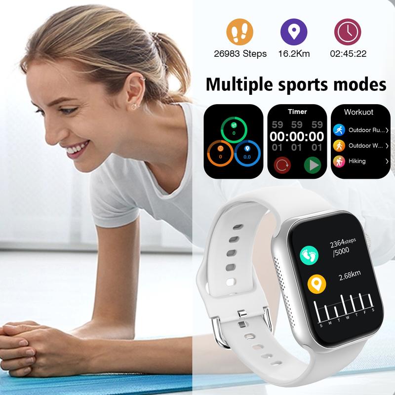 2026 New Smart Watch HD Touchscreen - Wireless Calling, Camera & Music Control, Multi-Sport Modes, Alarm/Call-SMS Alert, Custom Display, iOS Android Compatible, Sport Smartwatch (Unisex)