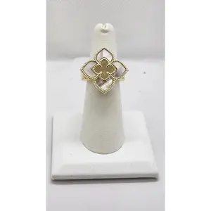 Brand New White Clover Brass Ring