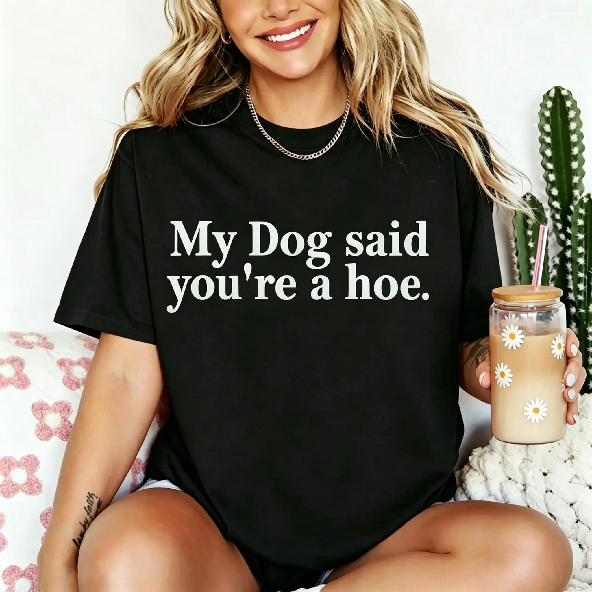 Funny Quote Graphic T-Shirt, Unisex Cotton Streetwear Top, Relaxed Fit Sarcastic Pet Lover Gift for All Seasons Outdoors, S, M, Round Neck, Breathable, Casual, Cold Wash