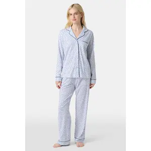 Hearts Long Sleeve Polo Pajamas