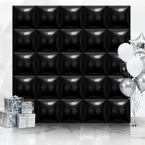 25 count Square Balloons, Metallic Square Foil Balloons Wall Backdrop, Double Sided Mylar Balloons Tunnel Arch Kit for Anniversary Wedding Birthday  Shower Party Decorations (Black)