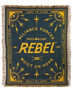 Disney Star Wars Blanket Rebel Alliance Built On Hope Woven Tapestry Throw 48"X60"